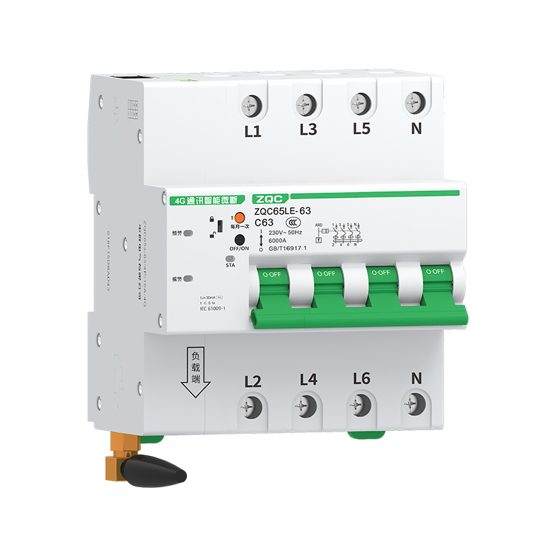 ZQC65LE-63/4P 係(xi)列物(wù)聯(lian)網小(xiǎo)型漏電(dian)斷(duan)路器(qi)(帶通(tong)訊網關)